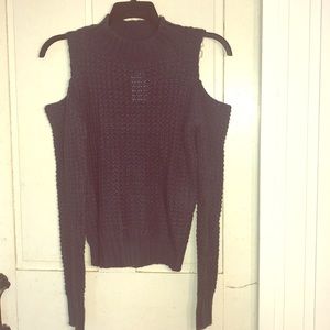 Navy Blue Knitted Peek-a-boo Sweater